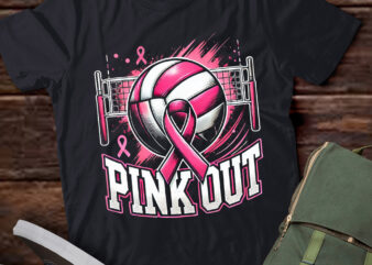 LT530 Volleyball Pink Out Pink Ribbon Breast Cancer Awareness t shirt vector graphic