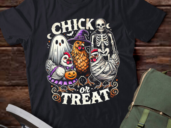 Lt539 funny witch spooky chicken halloween chick or treat t shirt vector graphic