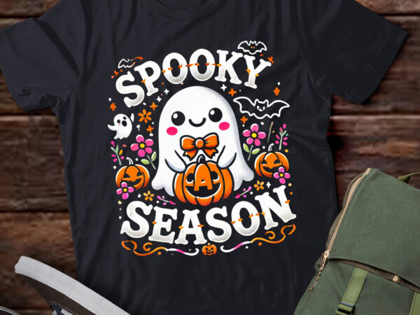 Lt540 retro halloween girls spooky season cute floral ghost t shirt vector graphic