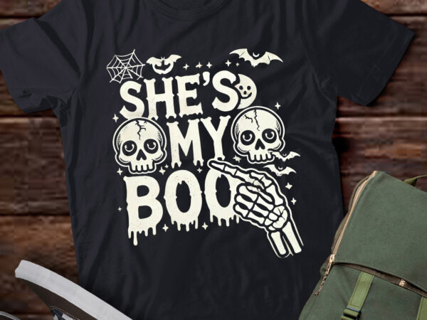 Lt541she’s my boo skeleton couples matching couple halloween t shirt vector graphic