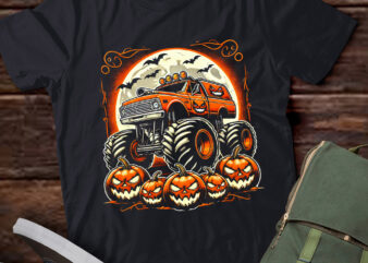 LT561 Funny Monster Truck Pumpkins Halloween cars