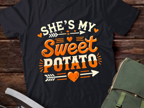 Lt563 thanksgiving matching couple she’s my sweet potato t shirt vector graphic