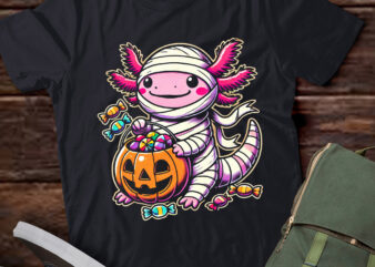 LT570 Cute Pumpkin Axolotl Mummy Funny Halloween Toddler