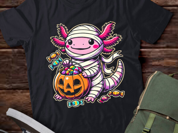 Lt570 cute pumpkin axolotl mummy funny halloween toddler t shirt vector graphic