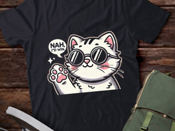 Lt575 cute funny cat funny anime meme nah i’d win t shirt vector graphic