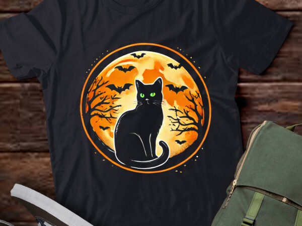 Lt581 vintage scary halloween cat costume retro cat moon t shirt vector graphic