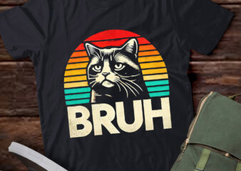 LT586 Funny Meme saying Bruh with Cat Greetings Teens Boys