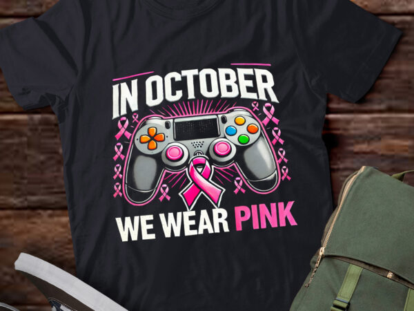 Lt592 we wear pink breast cancer gaming boys youth t shirt vector graphic