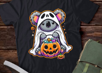 LT599 Halloween Koala Costume Ghost Animal Boo Spooky t shirt vector graphic