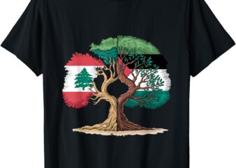 Lebanon Palestine Flag Lebanese Palestinian United T-Shirt