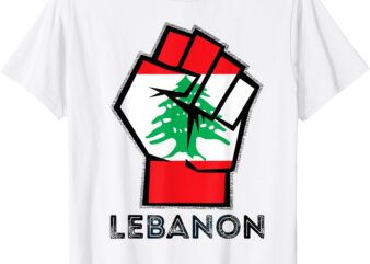 Lebanon flag, Lebanese flag Fist, Lebanese patriotic flag T-Shirt