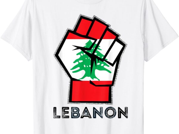 Lebanon flag, lebanese flag fist, lebanese patriotic flag t-shirt