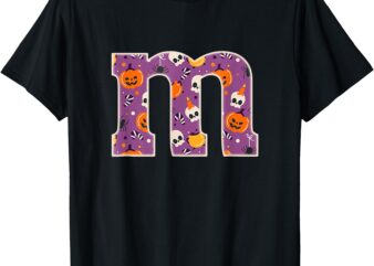 Letter M Groups Halloween Matching Team Easy Lazy Costume T-Shirt