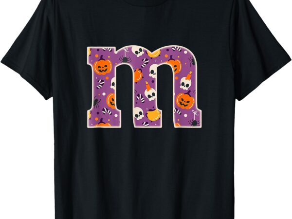 Letter m groups halloween matching team easy lazy costume t-shirt