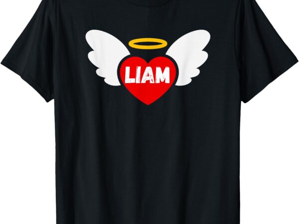 Liam heart angel wings love t-shirt