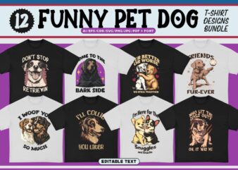 Funny Pet Dog T-Shirt Designs Bundle