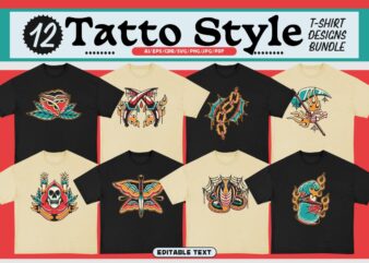 Tatto Style T-Shirt Designs Bundle