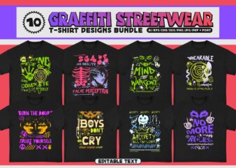 Graffiti Streetwear T-Shirt Designs Bundle