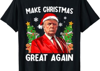 Make Christmas Great Again Funny Santa Trump 2024 Men Xmas T-Shirt