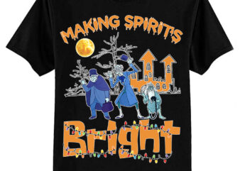 Making Spirits Bright Christmas Retro Groovy Christmas Ghost T-Shirt ltsp