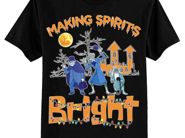 Making spirits bright christmas retro groovy christmas ghost t-shirt ltsp