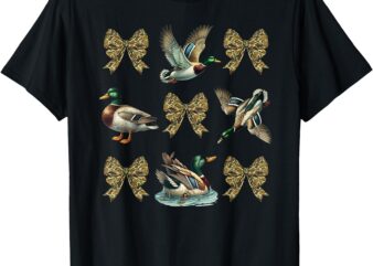 Mallard Duck Camouflage Camo Bow Duck Hunting Girls Camo T-Shirt