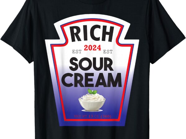 Matching group couples costume rich sour cream bottle label t-shirt