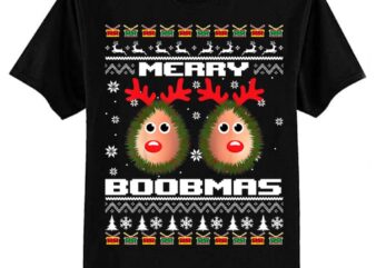 Merry Boobmas Dirty Ugly Christmas Sweater Long Sleeve T-Shirt ltsp