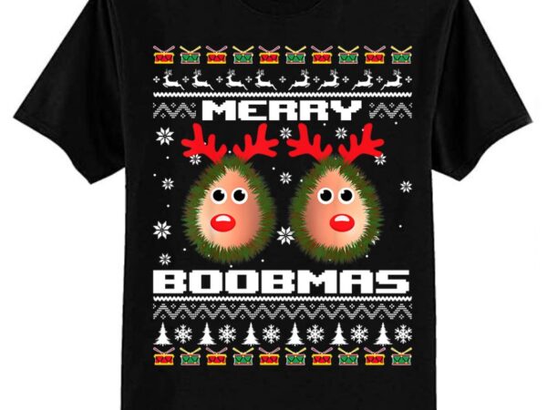 Merry boobmas dirty ugly christmas sweater long sleeve t-shirt ltsp