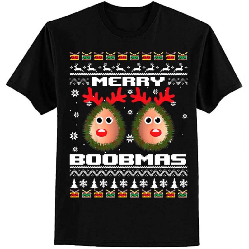 Merry Boobmas Dirty Ugly Christmas Sweater Long Sleeve T-Shirt ltsp