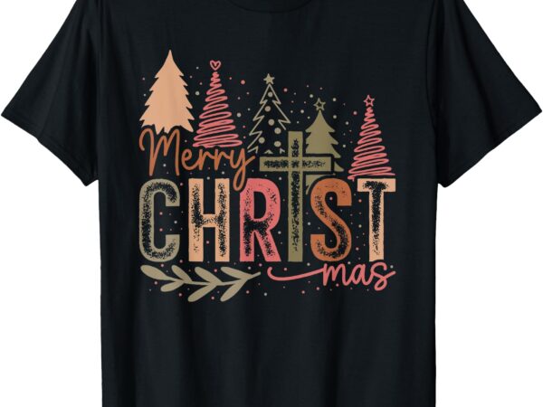 Merry christ mas christmas christian faith jesus cross t-shirt