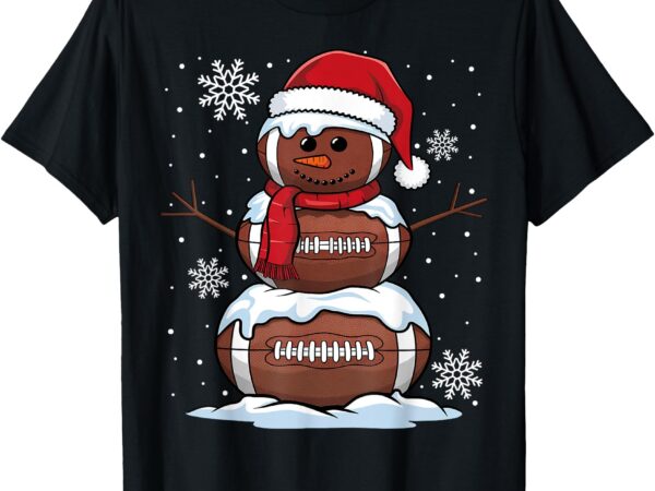 Merry christmas football snowman holiday sports xmas pajamas t-shirt