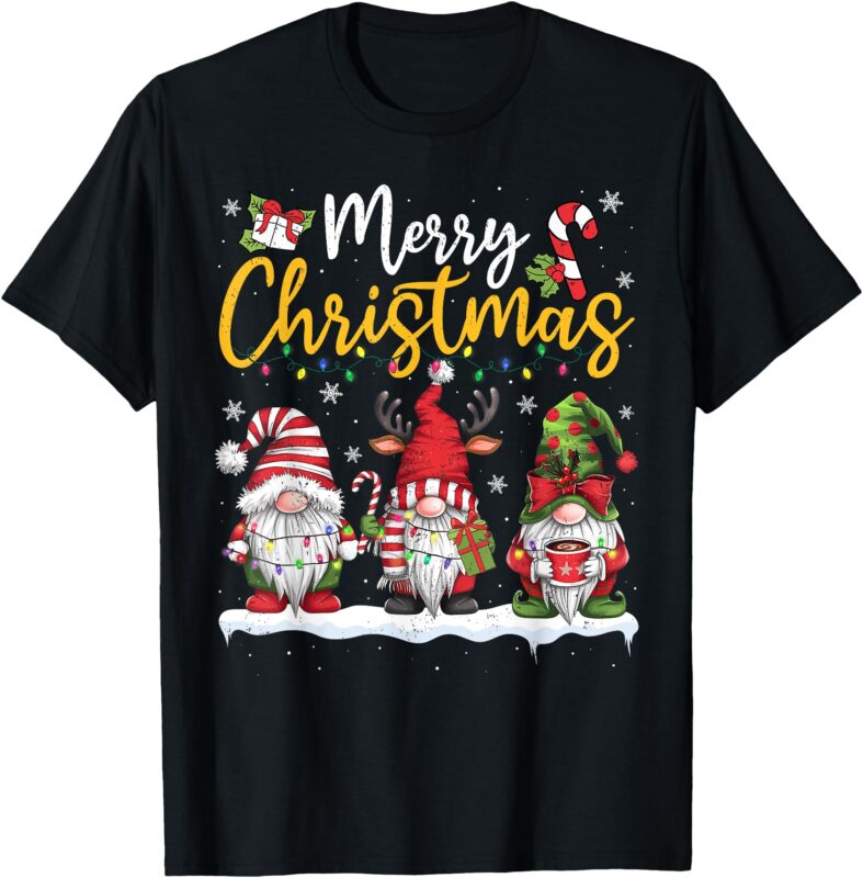 Merry Christmas Gnomes Lover Xmas Family Men Women Kid T-Shirt