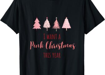 Merry Christmas Pink For Women Xmas Cute Holiday Graphic T-Shirt