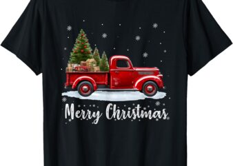 Merry Christmas Red Truck Family Matching Christmas Pajama T-Shirt