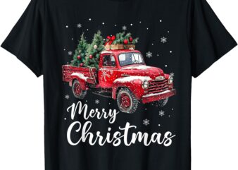 Merry Christmas Red Truck Family Matching Christmas Pajama T-Shirt