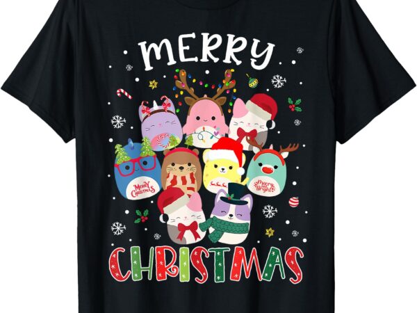 Merry christmas squish squad mallow girls boys kids cute t-shirt