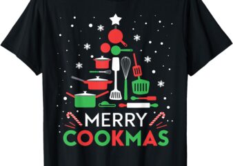 Merry Cookmas Funny Xmas Chef Cooking Christmas Tree T-Shirt