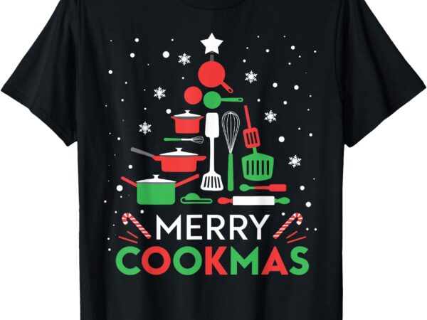 Merry cookmas funny xmas chef cooking christmas tree t-shirt