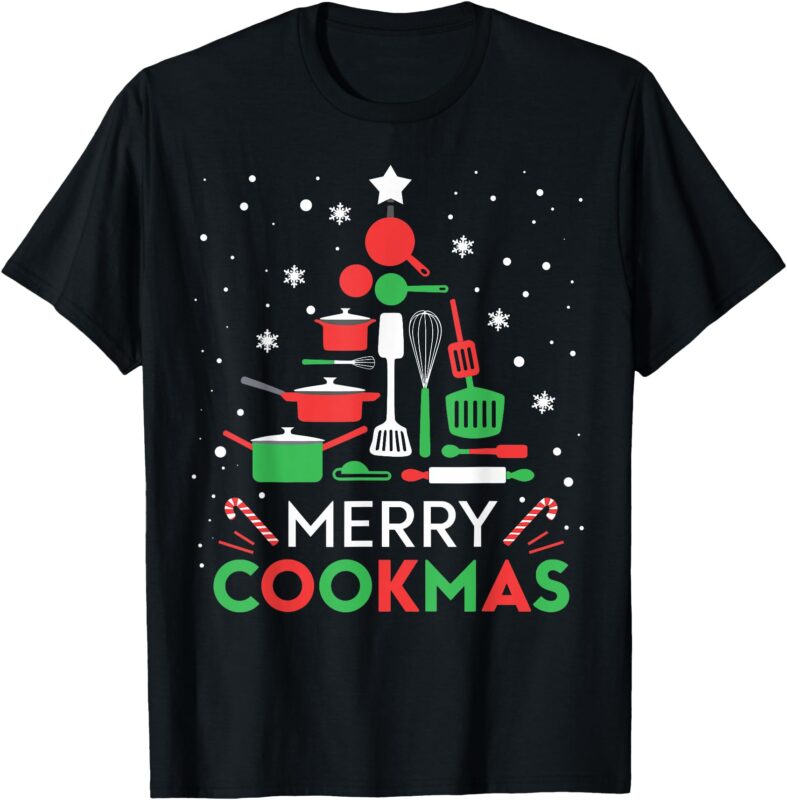 Merry Cookmas Funny Xmas Chef Cooking Christmas Tree T-Shirt