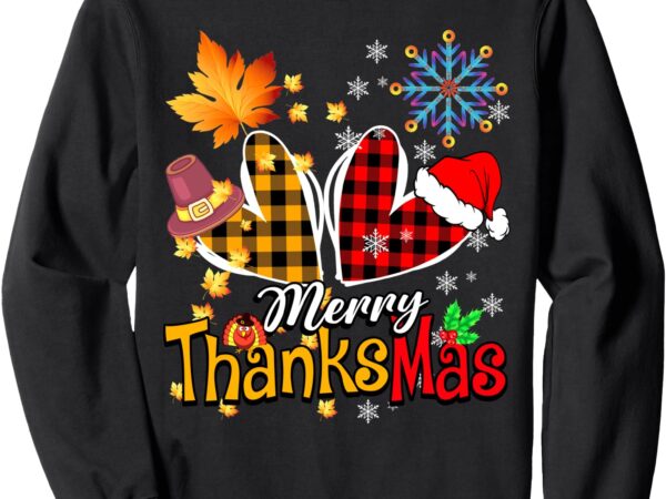 Merry thanksmas thanksgiving christmas heart plaid lover sweatshirt