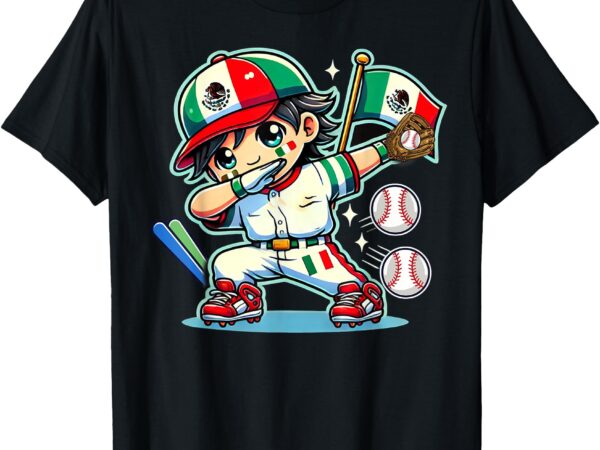 Mexican baseball kid dabbing – mexico child pitcher dab t-shirt