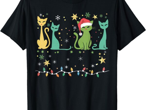 Mid century cat christmas retro 50s 60s xmas gifts men women t-shirt