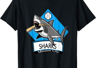 Mission City Sharks Baseball T-Shirt