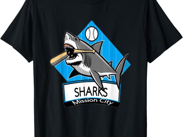 Mission city sharks baseball t-shirt