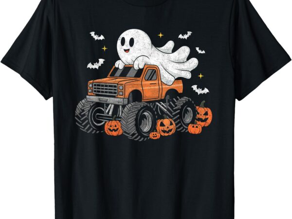 Monster truck shirt boy kids ghost pumpkin halloween costume t-shirt