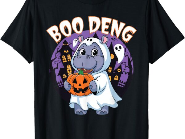 Moo deng baby hippo boo deng long for halloween moo deng t-shirt