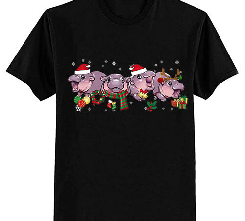 Moo deng baby pygmy hippo christmas costume shirt ltsp t shirt designs for sale