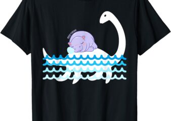 Moo Deng Bigfoot Riding The Loch Ness Monster Nessie Funny T-Shirt