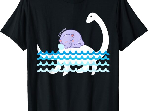 Moo deng bigfoot riding the loch ness monster nessie funny t-shirt